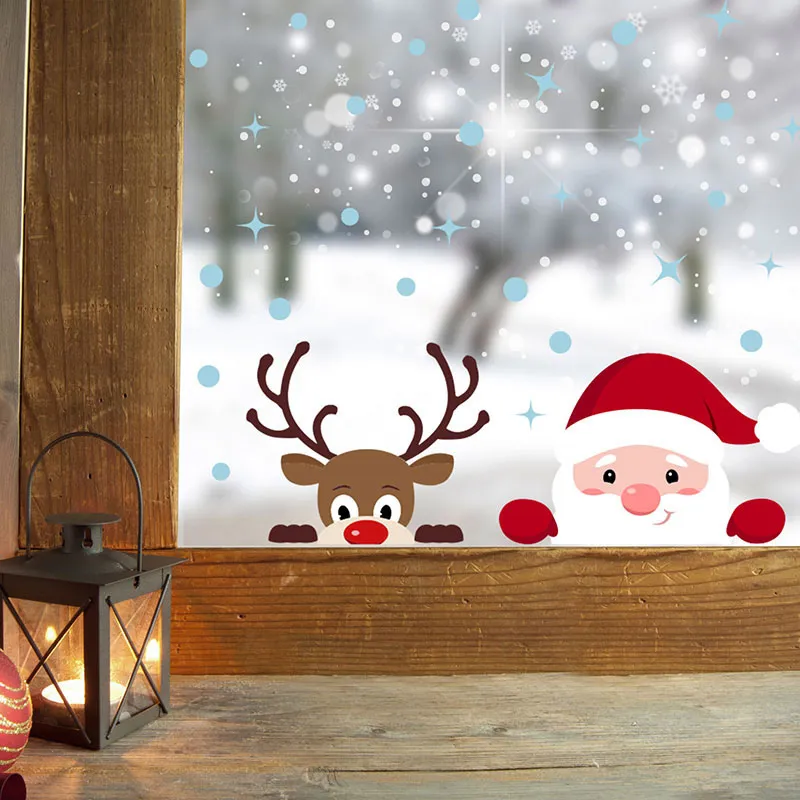 Stickers muraux - Père Noël & Rudolph -1