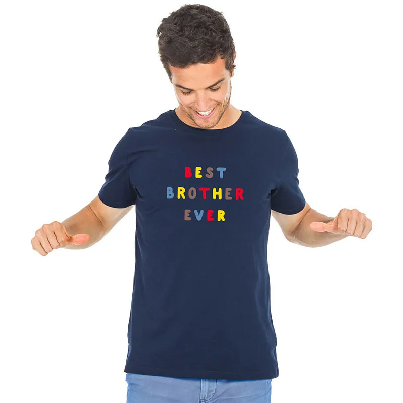 T-shirt Homme Best brother ever coloré BIO - Navy-0