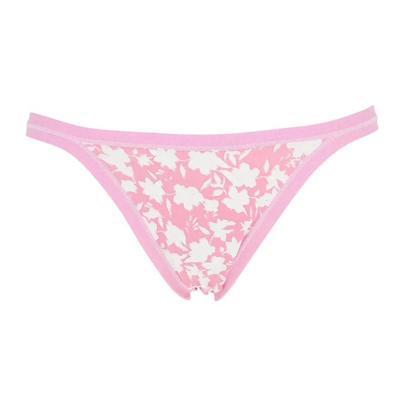3 Tangas Coton Biélastique - Rose-3