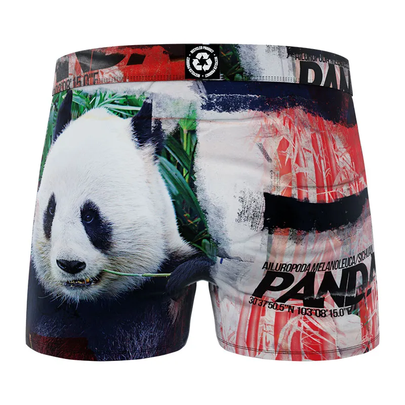 4 Boxers polyester recyclé Homme Animal Sauvage - Jaune/Blanc/Rouge/Orange-7
