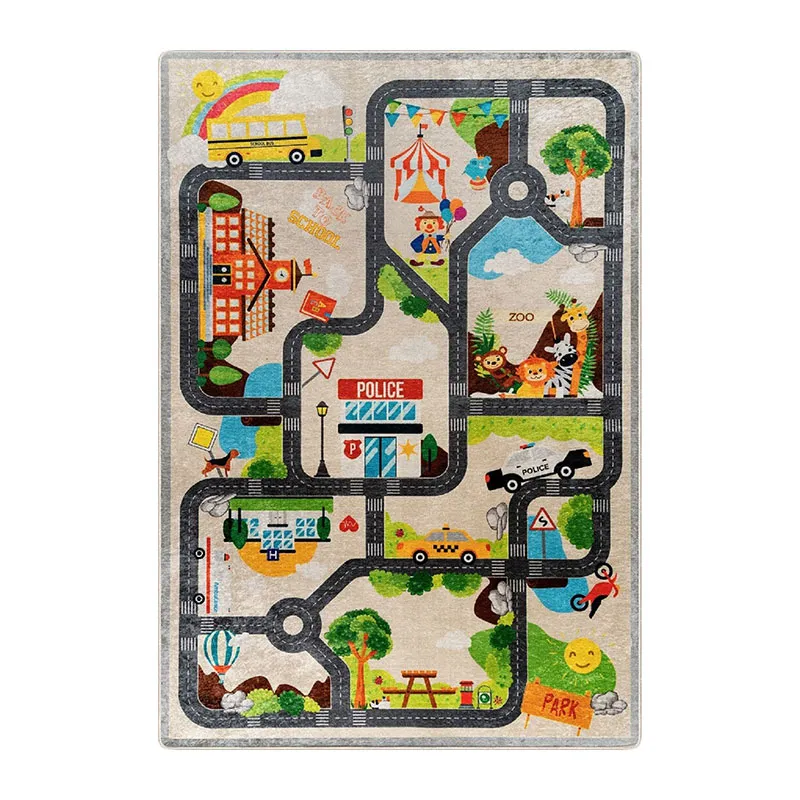 Tapis Enfant Circuit de voiture - Plusieurs dim. dispos-0