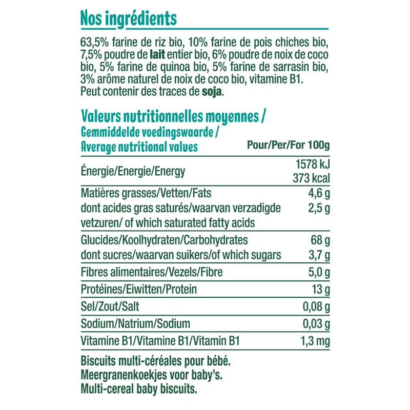 1x50g Les Carrés Coco BIO - 8m+-2