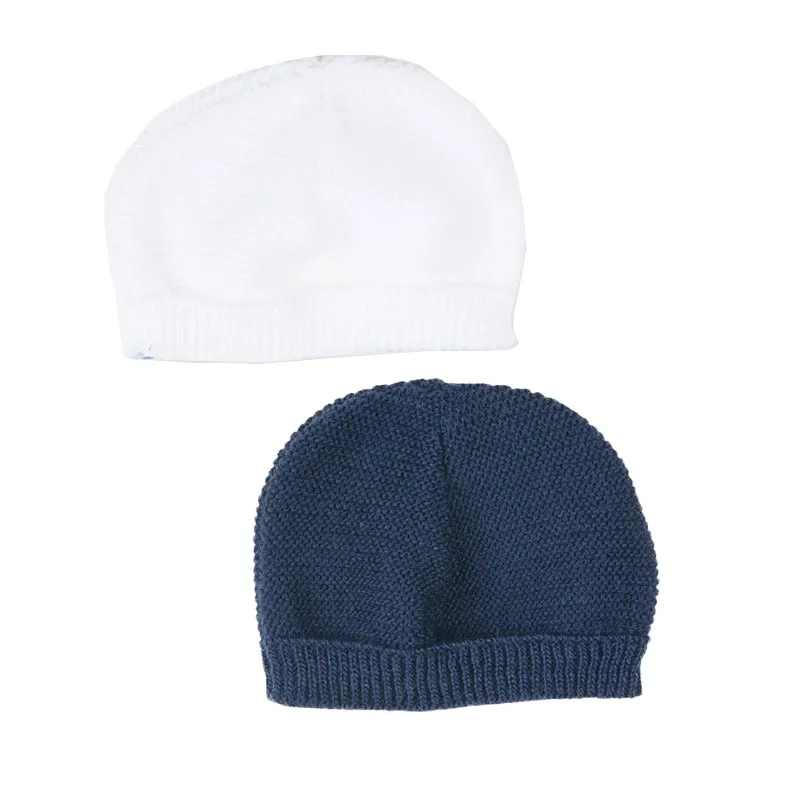 2 Bonnets - Blanc/Marine-1