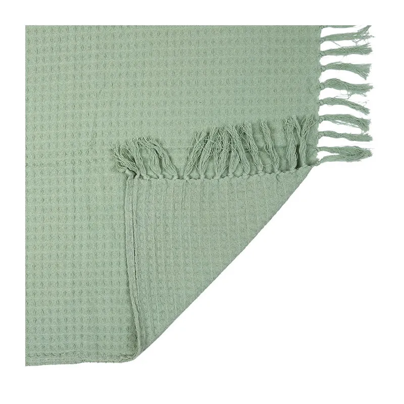 Jeté de canapé Gaufré Vert d'eau - 130x160cm-4