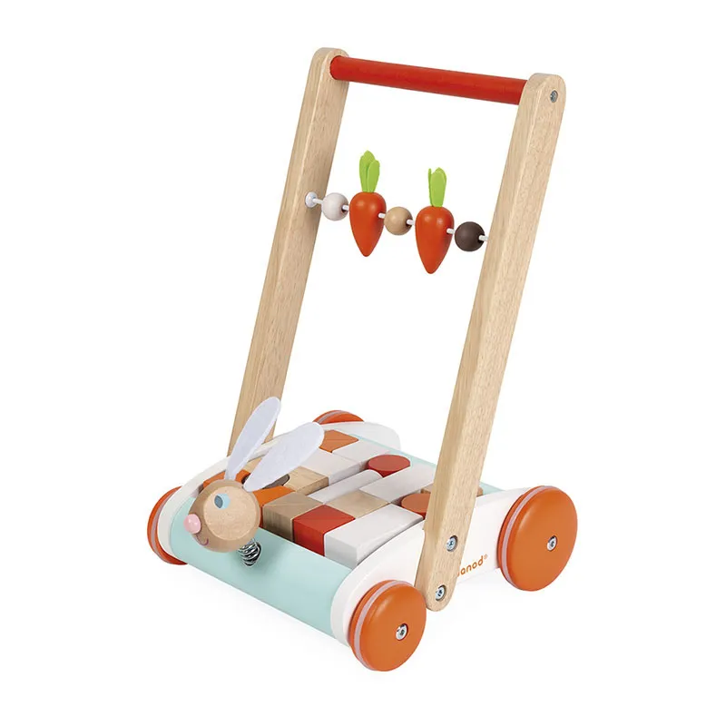 Chariot de marche Lapin + 19 cubes - 12m+-3