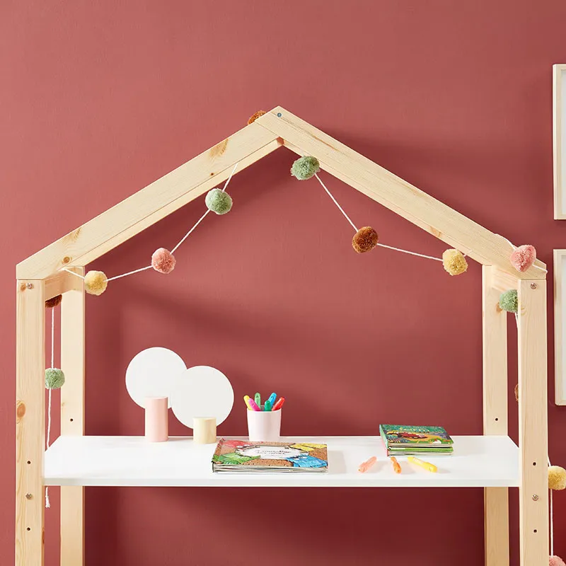Bureau cabane Tiny Bois/Blanc - 120x50x151cm-8