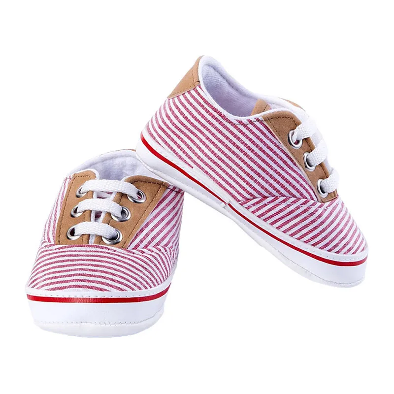 Chaussons tennis Rayures - Rouge-1