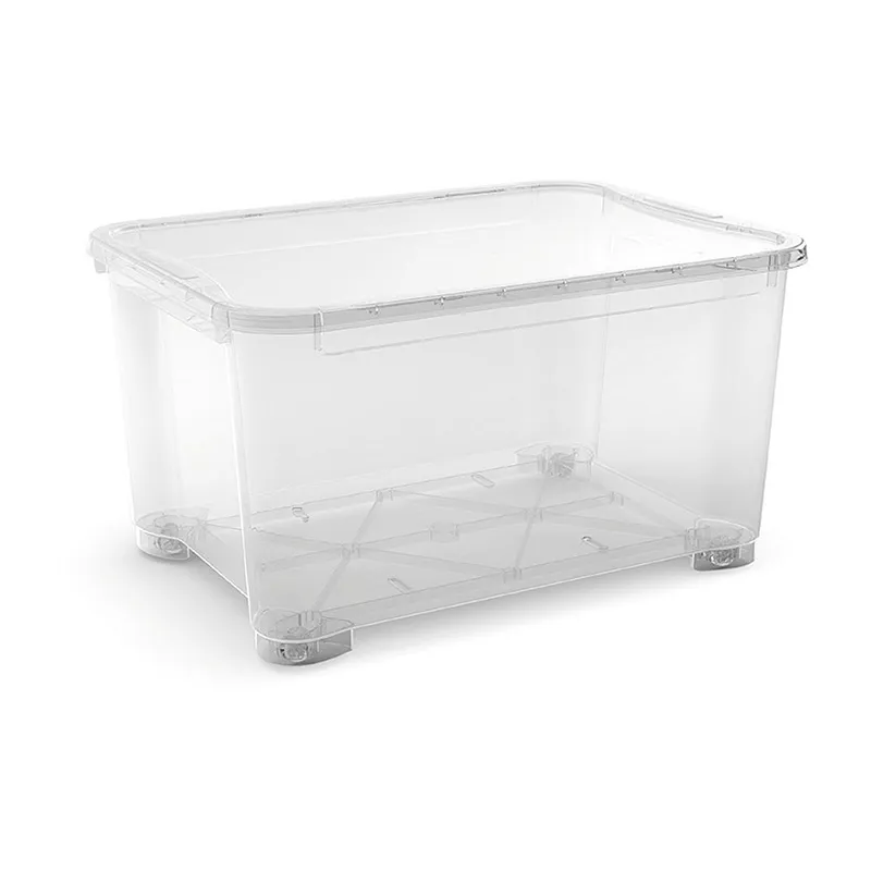 Boîte de rangement T-Box XXL avec roulettes Transparent - 145L-0