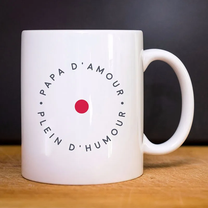 Mug Papa d'amour pleins d'humour - Blanc-0