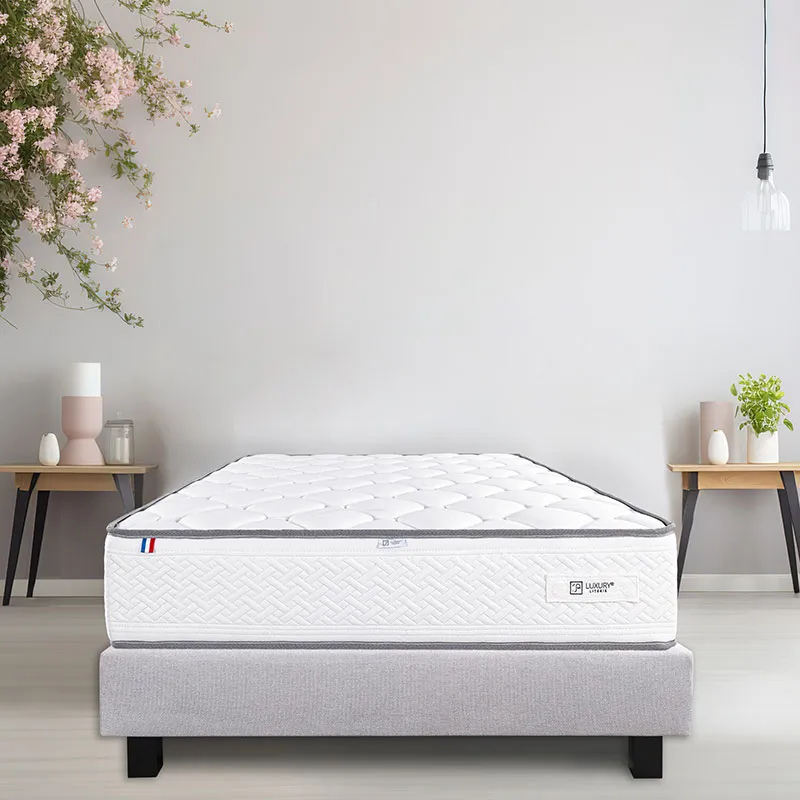 Matelas Iris 20cm mousse haute résilience + Sommier Gris 20cm-0
