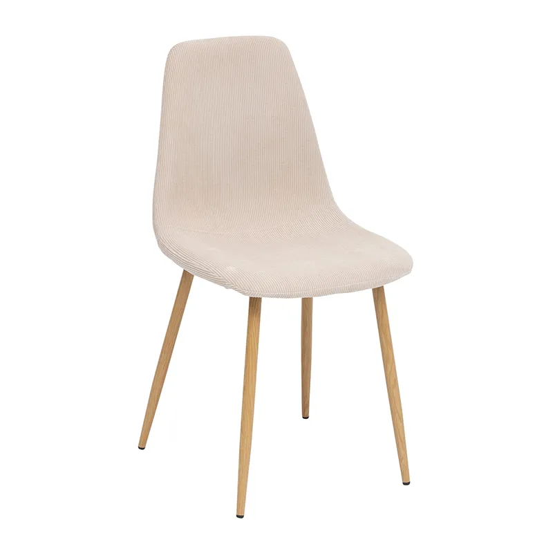 2 Chaises Roka velours Beige - 45x51x87cm-1