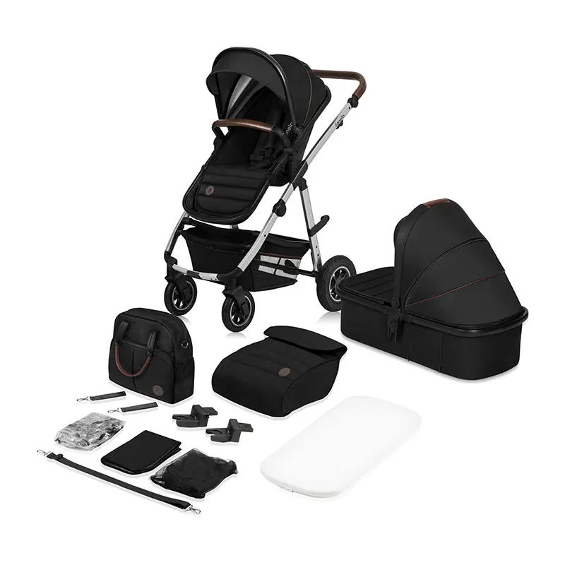 Duo Poussette Amber + Nacelle Black Silver - 0m+-0