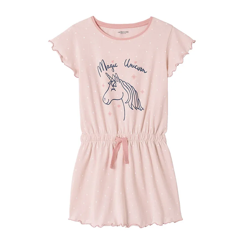 Chemise de nuit fille licorne - Rose Pâle-0