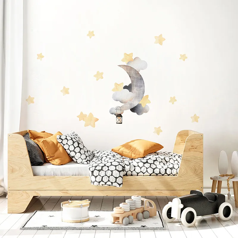 Stickers - Lune et étoiles aquarelles-2