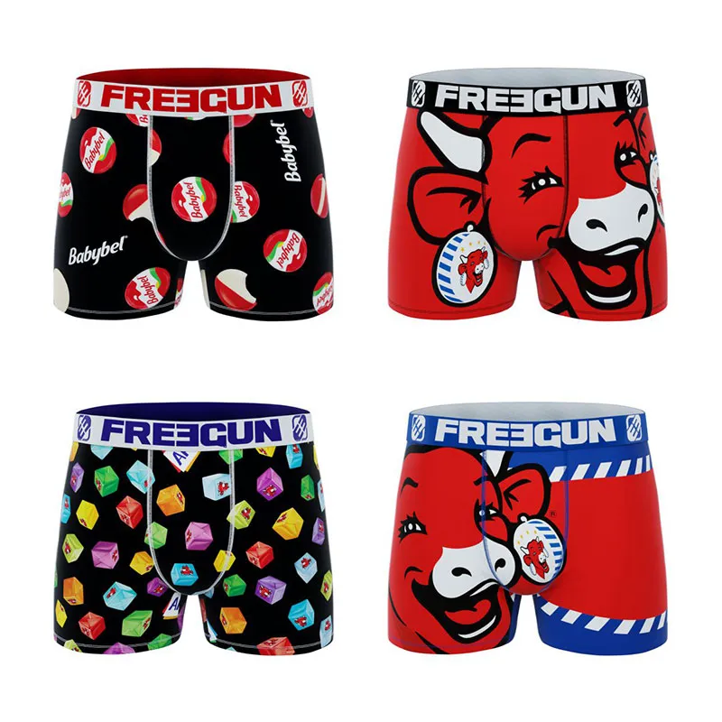 4 boxers enfant La Vache Qui Rit - Noir/Jaune/Vert/Violet/Bleu/Blanc-1