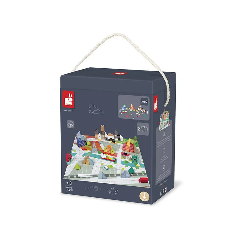 Jeu 2en1 Kubix Blocs + Puzzle Ville 80pcs - 36m+-4