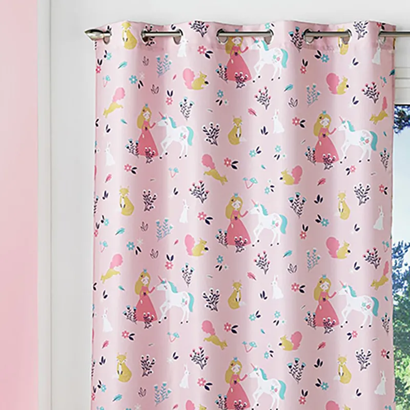 Rideau à oeillets Princesse Licorne - 140x260cm-0