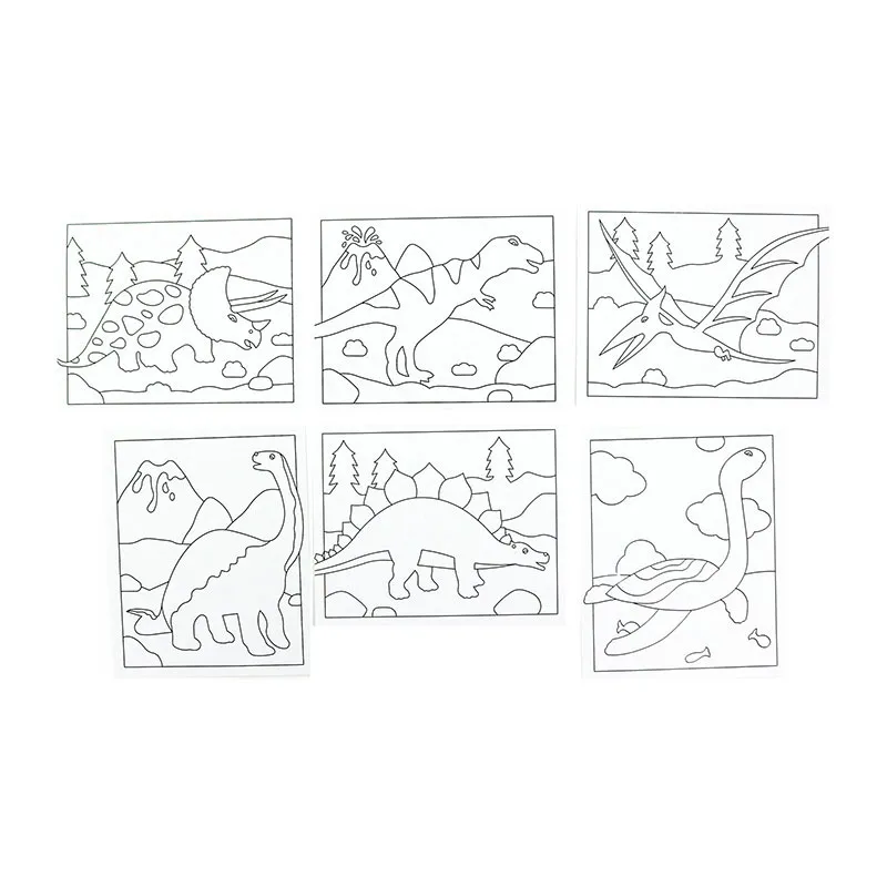Cartes à sabler Dinosaures + Sable - 24pcs - CTOP-2