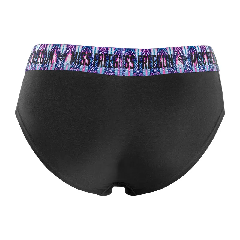 5 culottes femme en coton Ethnik - Noir/Rose/Bleu/Violet-3
