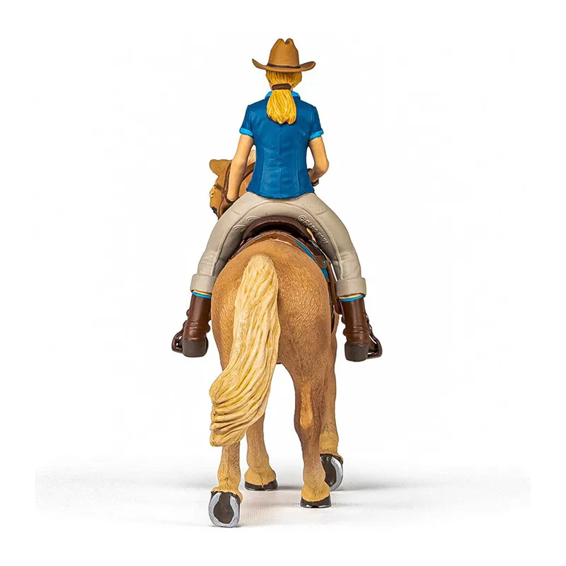 Cheval Western & sa cavalière - 16x10x19cm-2