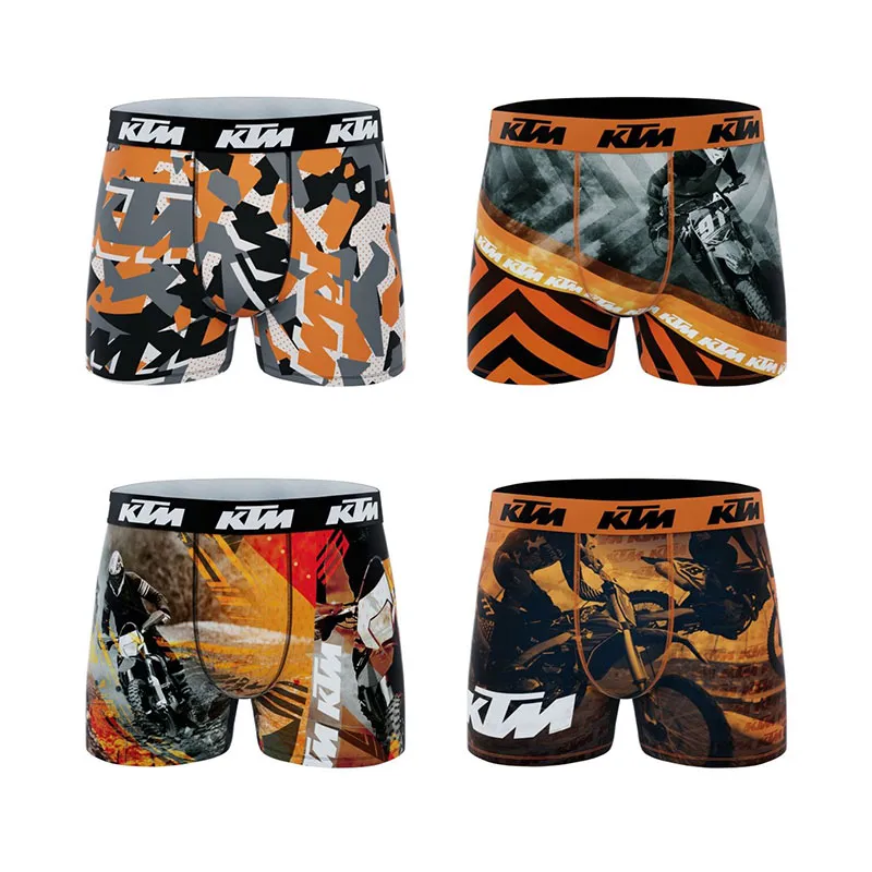 4 boxers homme Ktm Imprimé - Gris/Orange/Noir-1