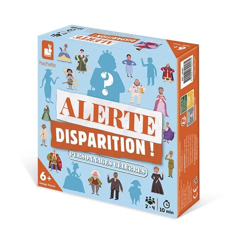 Jeu de mémoire Alerte disparition Personnages célèbres - 6+-0