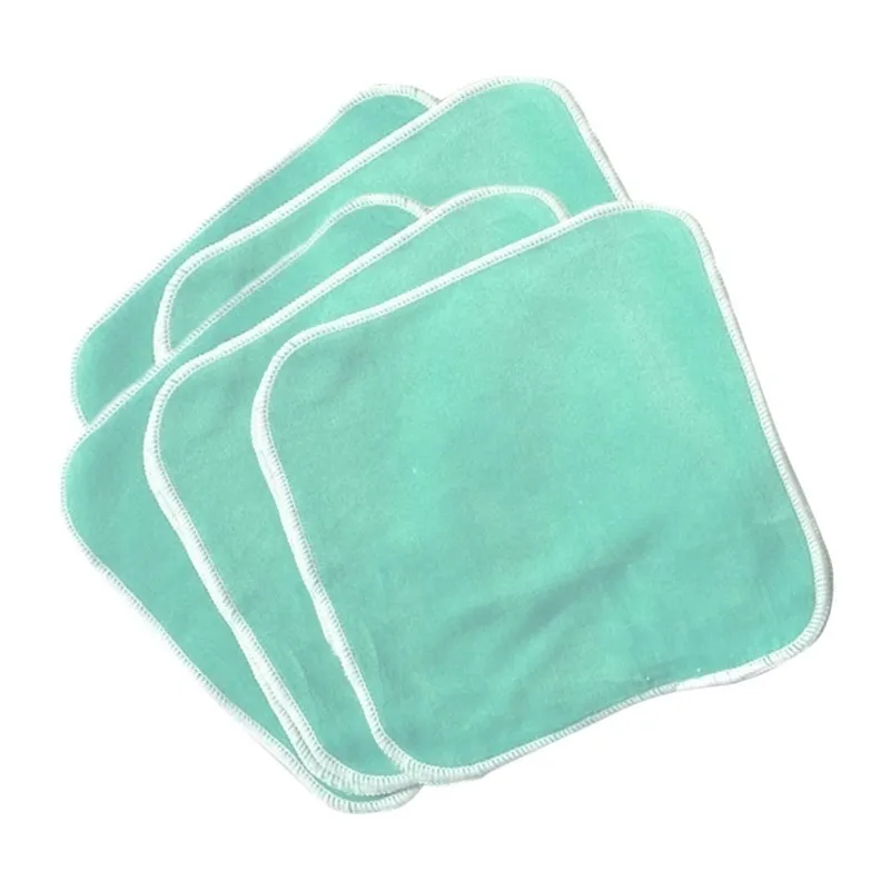 5 Grandes Lingettes lavables Bambou - Vert d'eau-0