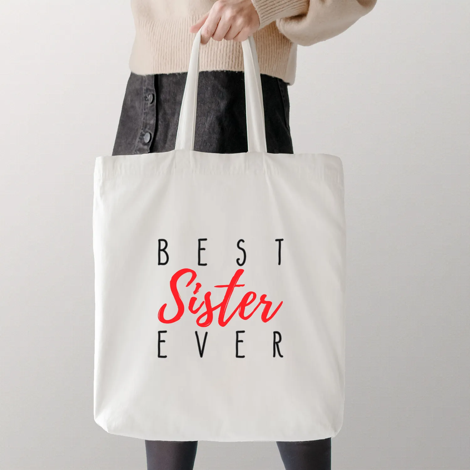 Totebag U Best sister ever BIO - Naturel-0