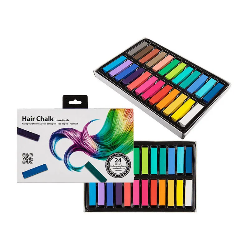 Craies multicolores pour les cheveux - 24pcs-1