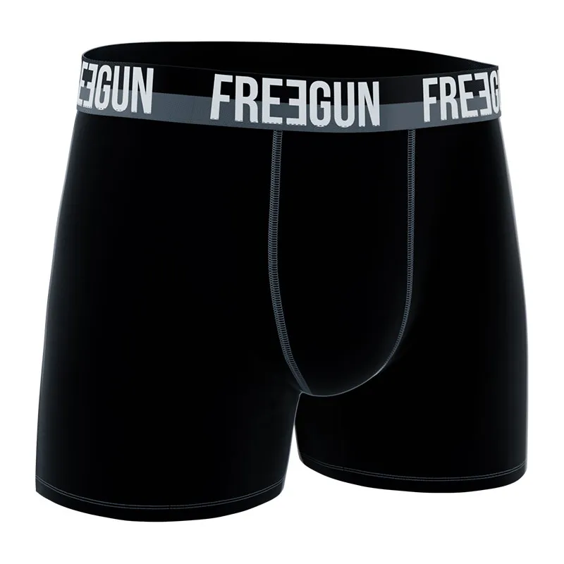 4 Boxers Homme Freegun - Noir/Gris/Blanc/Violet-12