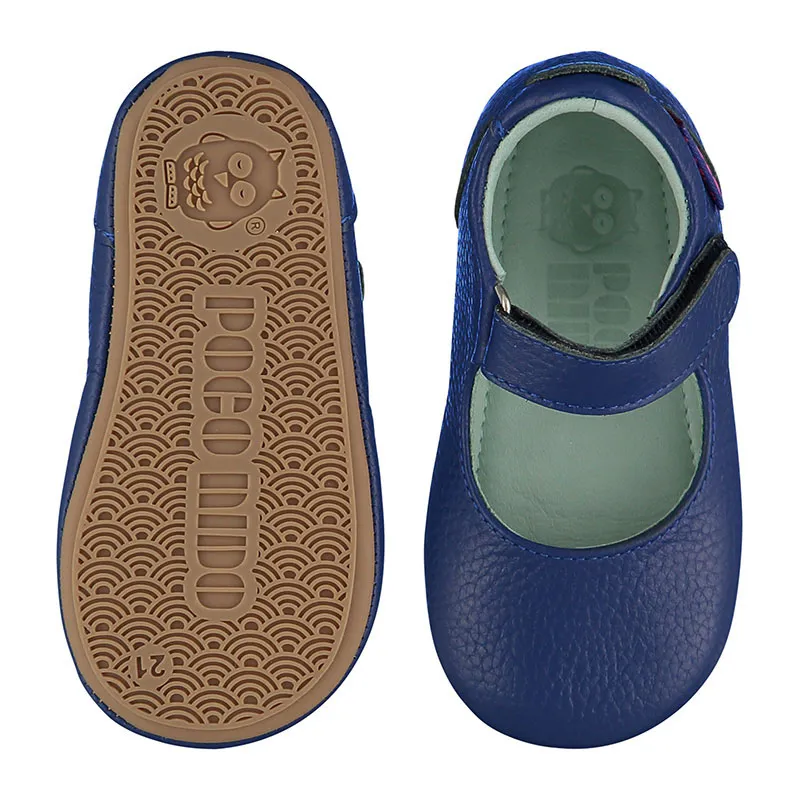 Chaussures à scratch Mighty Mary Jane CUIR - Bleu foncé - POCO NIDO-1