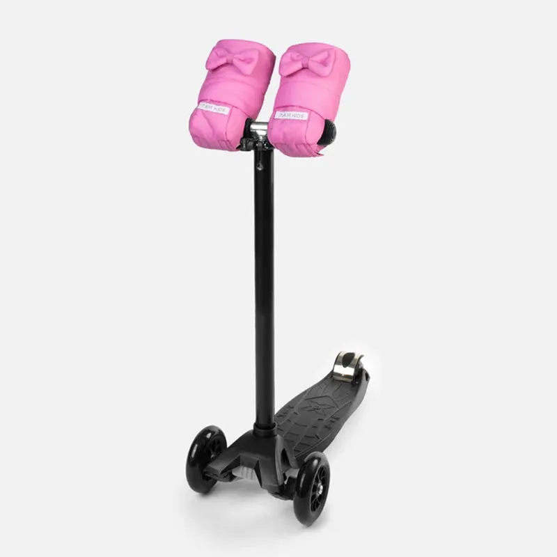 Moufles Enfant Bows avec attaches pour vélo/trottinettes - Hot Pink-7