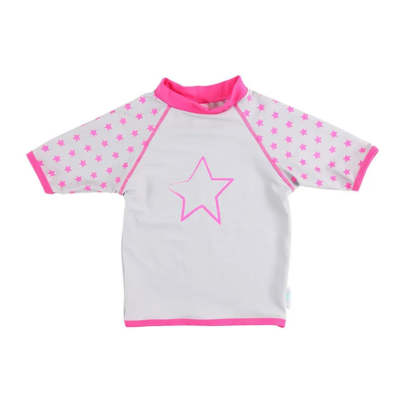 T-shirt M3/4 Anti-UV Rose/Blanc - Girl Power-1