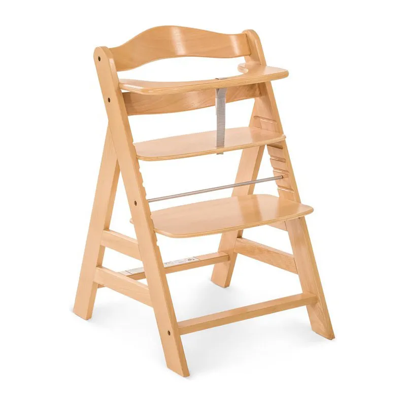 Chaise haute Alpha+ Naturel + Transat Bouncer Alpha 2en 1 Gris - 0m+-1