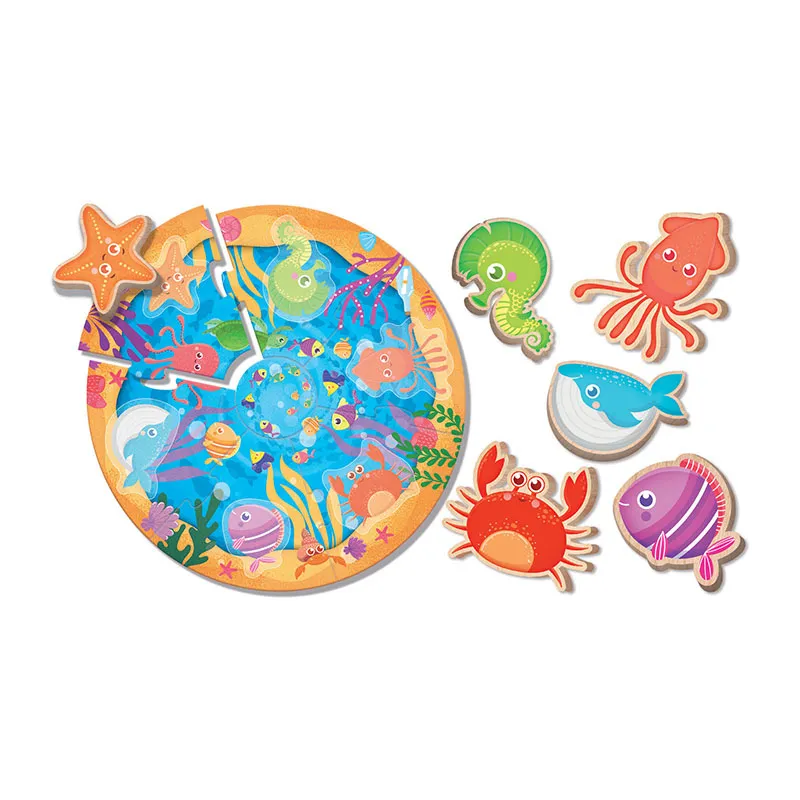 Puzzle Bois forme Ronde Montessori Baby - 12m+-1