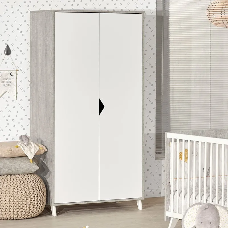 Armoire 2 portes Scandi Gris - 175x86x56cm-0