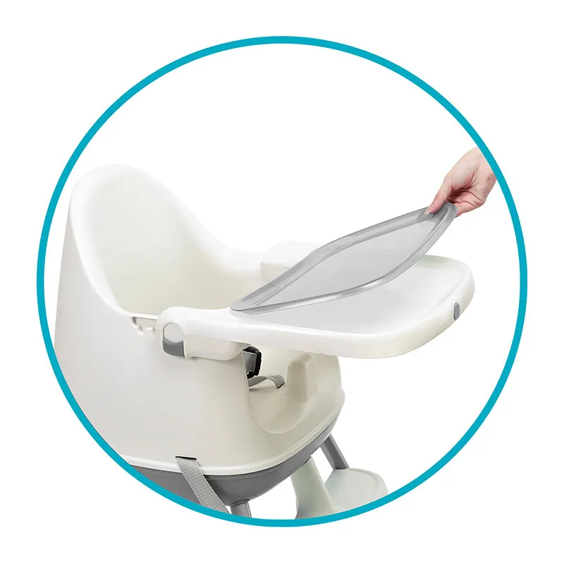 Chaise haute 3en1 Blanc/Gris - 6m+-5