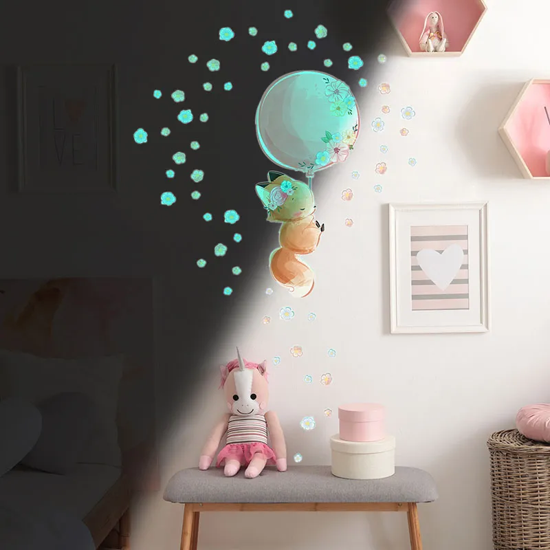 Stickers Phospho. - Renard et son ballon + 60 fleurs-5