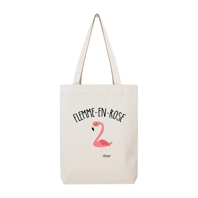 Tote bag Flemme en rose BIO - Naturel-0