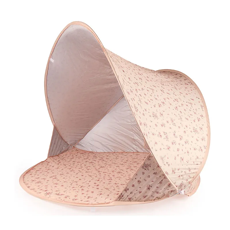 Tente de plage Pop Up Vintage Flowers Rose - 130x130x108cm-1