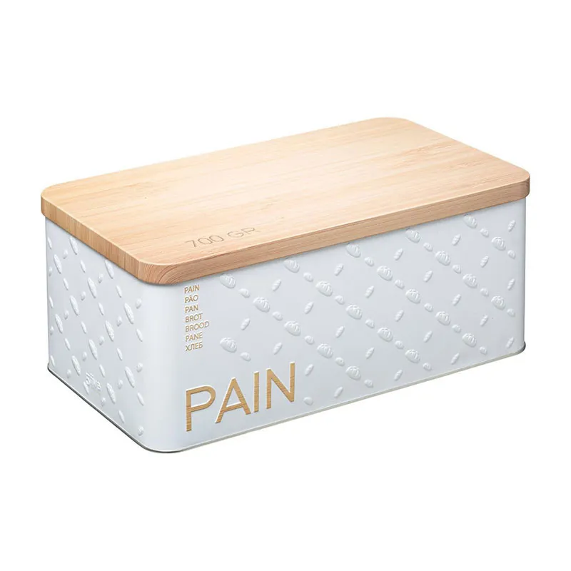 Boîte à Pain Scandi Fer/Bois Blanc - 700g-0
