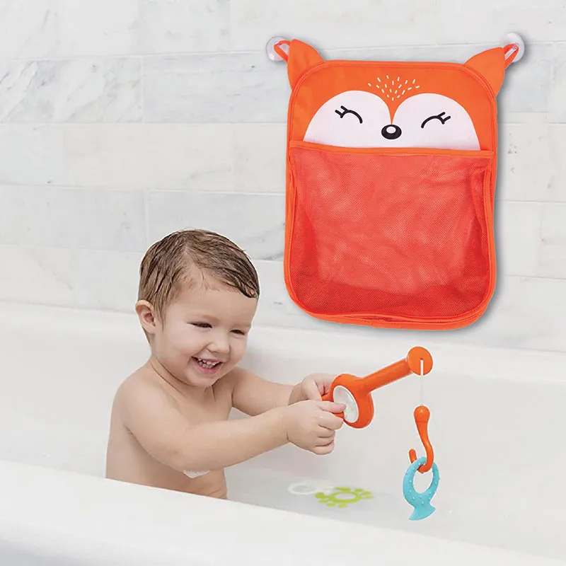 Sac de rangement filet jouet de bain Renard - 32x38cm-0