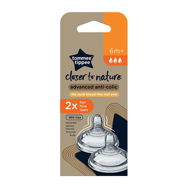 2 Tétines anti-coliques débit rapide - 6m+ - TOMMEE TIPPEE-2