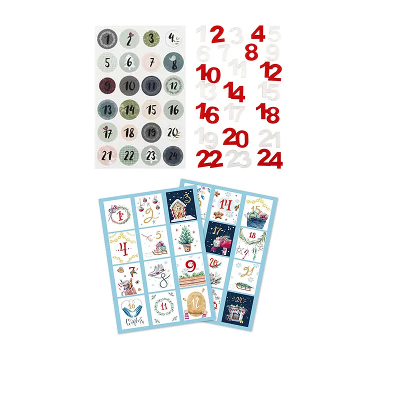 Gommettes & Stickers Noël Calendrier - 72pcs-0