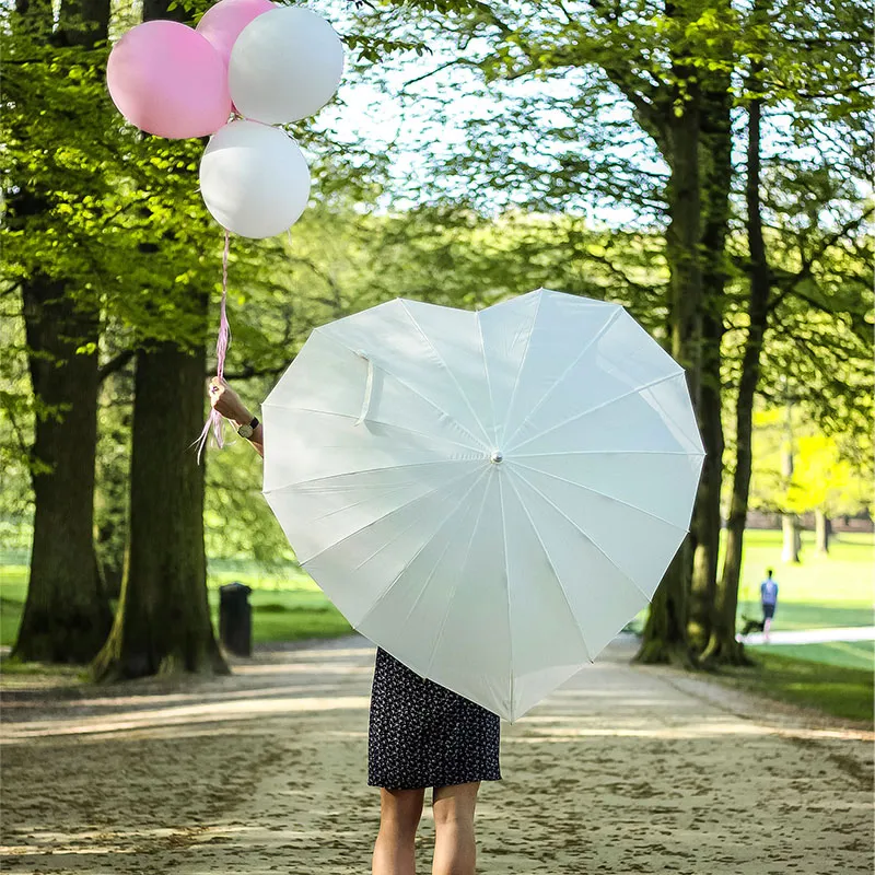Parapluie droit Coeur Falconetti - Blanc-1