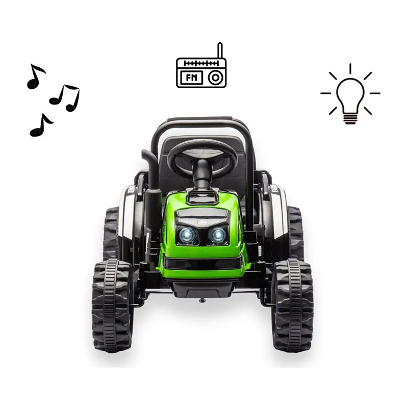 Tracteur à batterie avec remorque Farmer Vert - 36m+-13