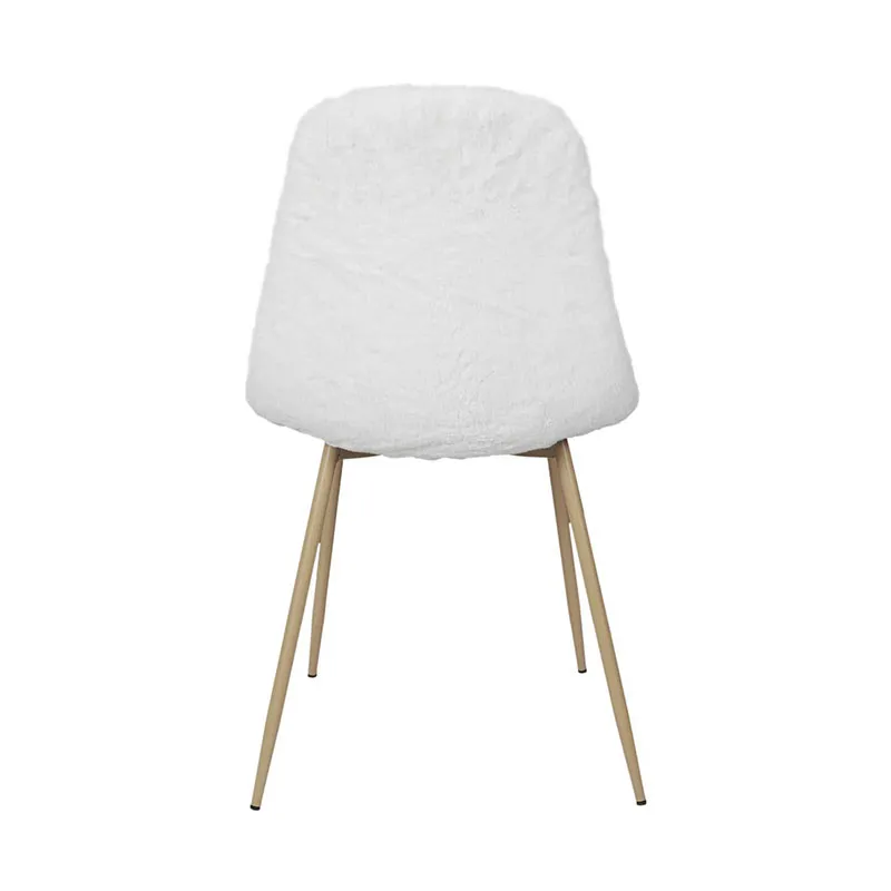 2 Chaises Aurea imitation fourrure Blanc - 46x57,5x57cm-4