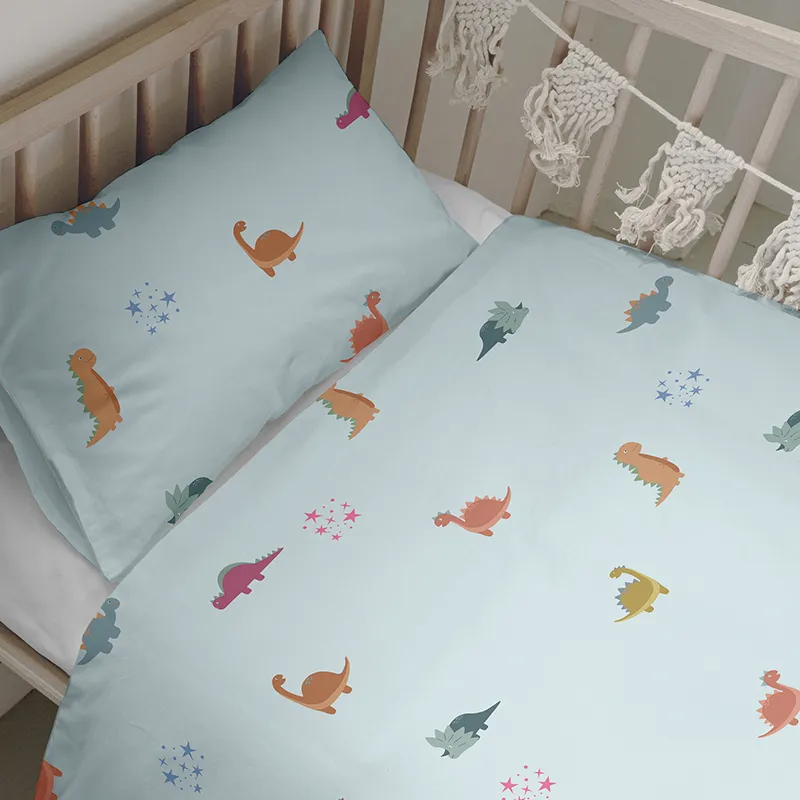 Parure 2pcs Coton Mini dinosaure - 100x120cm-1