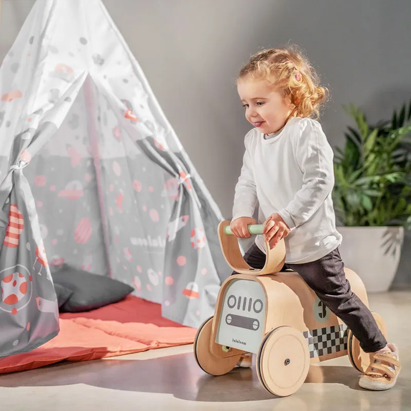 Porteur Voiture Bois/vert - 12m+-11
