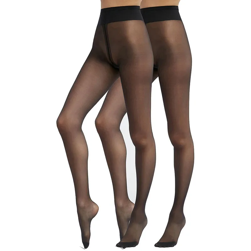 2 paires de Collants Diam's jambe fuselées 25D Femme - Noir - DIM-0